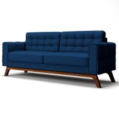Sofá 150 Cm 2 Lugares Sandero C-304 Veludo Azul Marinho - Domi