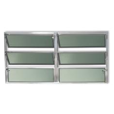 Janela Basculante De Alumínio 60x120cm 2 Seções Com Vidro Boreal Plus Brimak Brilhante
