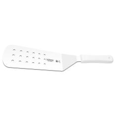 Espátula Para Frituras 9"x3" Perfurada Tramontina Lâmina Em Aço Inox E Cabo Branco Tramontina