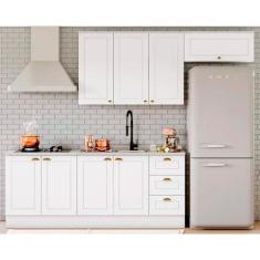 Kit De Cozinha Completa 5 Peças Americana (2 Aéreos. 2 Balcões, 1 Complemento) Branco - Henn