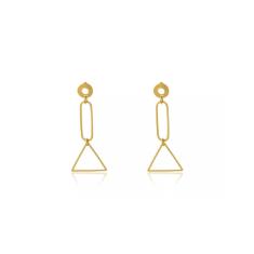 Brinco Médio Com Formas Geométricas Folheado