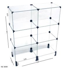 Balcão de Atendimento Modulado em Vidro - 0,80 x 1,00 x 0,30