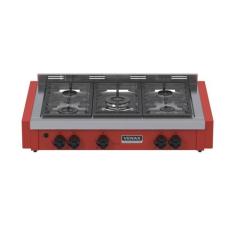 Fogao a Gas de Embutir de Bancada 5 Bocas Venax Temis Vermelho