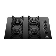 Cooktop 4 Bocas Electrolux Efficient a Gás KE4GR Mesa de Vidro Preto -