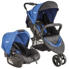 Carrinho de bebê Trio Com Bebê Conforto Whoop Preto/Azul