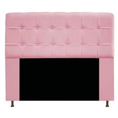 Cabeceira Estofada Mel 160 cm Queen Size Com Botonê Suede Rosa Bebê - ADJ Decor