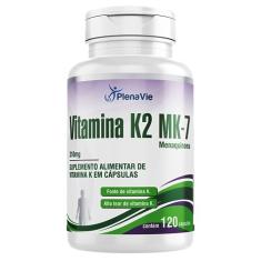 Vitamina K2 Mk-7 Menaquinona 120 Cápsulas Softgel Frasco Econômico Plenavie