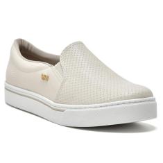 Tênis Casual Feminino Slip On Marfim Via Marte 016-009-01-Feminino