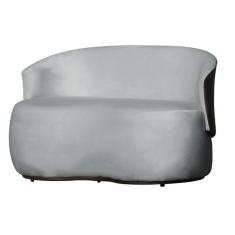 Namoradeira 2 Lugares Orgânica Decorativa Beatriz Veludo Cinza/PU Marrom - Montanaris Decor