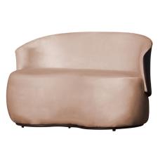 Namoradeira 2 Lugares Orgânica Decorativa Beatriz Veludo Rosa/PU Marrom - Montanaris Decor