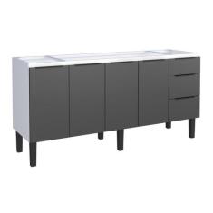 Gabinete Armário Cozinha Jupter 2.00 Mt 100% Aço P/ Pia -Balção 200 cm