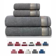 Jogo De Toalhas Gigante 4 Peças 380g-m2 100% Algodão Sublime - Gris
