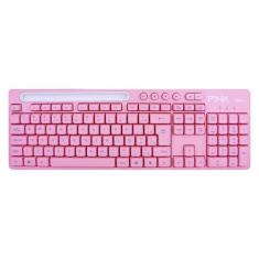 Teclado Gamer Rosa Usb Smart Suport Escritório Home Office - Mbtech, R