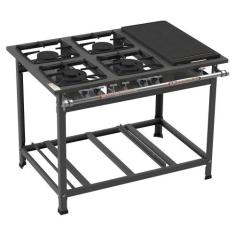 Fogão Industrial Itajobi 4 Bocas com 2 Bocas Duplas Baixa Pressão com 