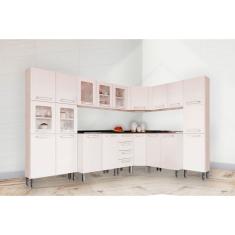 Cozinha Modulada Completa Evidence 8 Peças (3 Armários + 3 Balcões + 2 Paneleiros) C8P22 Branco - Bertolini