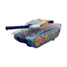 Tanque Gear Carrinho Brinquedo Educativo Musical C/Luz - LOGOSPAN, Azu