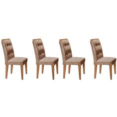 Cadeira Sala de Jantar Imperatriz Kit 4 Un Casal - Suede Capuccino - Rufato