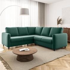 Sofá de Canto Orquídea 5 Lugares em Veludo CabeCasa MadeiraOriginals -