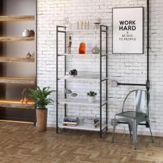 Estante Multiuso 5 Prateleiras 187x80cm Estilo Industrial - Compace De