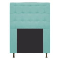 Cabeceira Estofada Dama 90 Cm Solteiro Suede Azul Tiffany