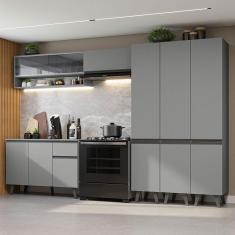 Armário de Cozinha Completa 320cm Cinza Nice Madesa 02