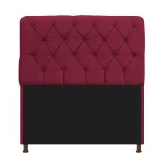 Cabeceira Estofada Lady 195 Cm King Size Com Capitonê Suede - Doce Sonho Móveis Bordô