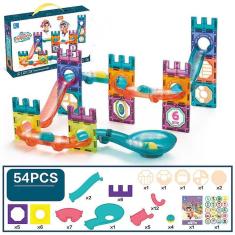 54 Pcs blocos de construção magnéticos, telhas de construção de ímã 3d