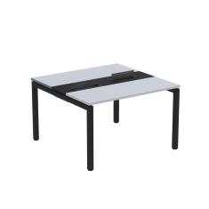 Mesa Plataforma Dupla com Pé de Aço para Coworking 120x120 Pdc12/12/2p Cinza/Preto
