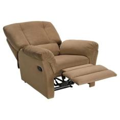 Poltrona Reclinável p/ Sala Da Vinci Malbec Giro e Balanço Suede Bege 