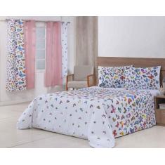 Jogo Lençol 4 Peças Cama Viúva 2,03Mx1,20Mx30Cm 100% Algodão - Thais E