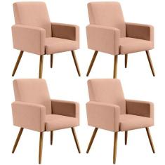 Kit 04 Poltronas Decorativas Para Sala de Estar e Recepção Maria W01 L