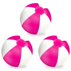 Whaline 3 bolas de praia infláveis de 40,6 cm, bolas redondas de PVC, brinquedos fofos para o verão, tema tropical havaiano, decoração de festa na praia