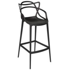 Kit 6 Banquetas Allegra Alta Master Preta Cozinha Americana Balcão Pol