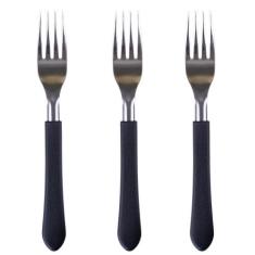 Conjunto de Garfos 3 Peças Tramontina Leme 23182/300 Preto