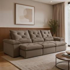 Sofá Retrátil e Reclinável 4 Lugares 270cm Londres Plus - Kasacomigo E