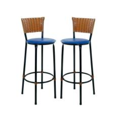 Kit 2 Bancos Banquetas Para Bistrô Sofisticadas Com Encosto E Assento 