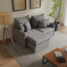 Sofá Cama Retrátil e Reclinável 180cm Colibri Cabecasa Madeiramadeira Veludo Prata