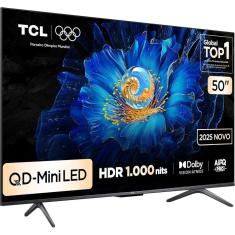 Smart TV 50&quot; TCL 50C6KS QLED Mini LED 4K UHD Google TV, DOLBY VISION, ATMOS, HDR10+, Wi-Fi dual band e Bluetooth, HDMI 2.1