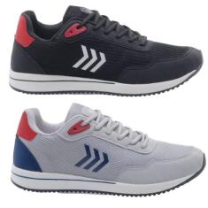 Kit 2 Pares Tênis Masculino Esportivo Leve Macio - Dix, 41, Preto, Cin