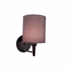 Arandela Cilíndrica Vivare Md-2009 Base Preto Cúpula Em Tecido - Bivolt Preto-café 127/220v