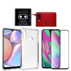 Capinha de Celular Anti Impacto + Película 9D Nano Blindada + Película Câmera Compatível Samsung Galaxy A10s