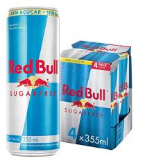 Energético sem açúcar Red Bull Energy Drink, SugarFree, 355ml (4 latas)