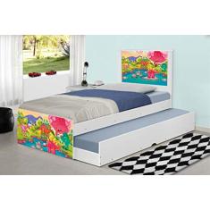 Bicama Juvenil Adesivada Dinossauros Coloridos