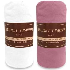 Kit 2 Lençóis Queen de Malha 100% Algodão com Elástico - Buettner by E
