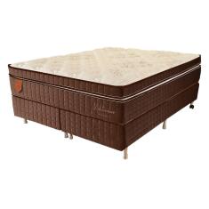 Cama Box King Size (Box + Colchão) 193X203X69 Mediterrâneo Prorelax Molas Ensacadas Euro Pillow - Marrom