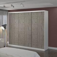 Guarda Roupa Casal 3 Portas de Correr 4 Gavetas 1902 Foscarini Branco/Demolição