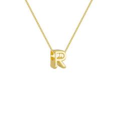 Colar Pingente Letra R Banhado a Ouro 18k - Work Semijoias