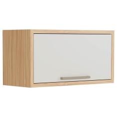 Armário Aéreo Cozinha Modulado Syrah Geladeira c/ 1 Porta Basculante 80cm Amendoa/Off White - Ronipa