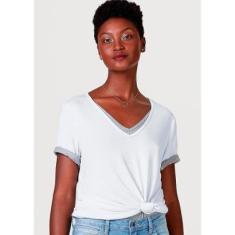 Blusa Hering Básica Decote V Com Elastano Feminina-Feminino