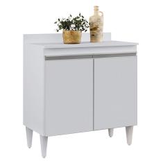 Balcão De Cozinha Com Tampo 02S Sara Branco 80Cm